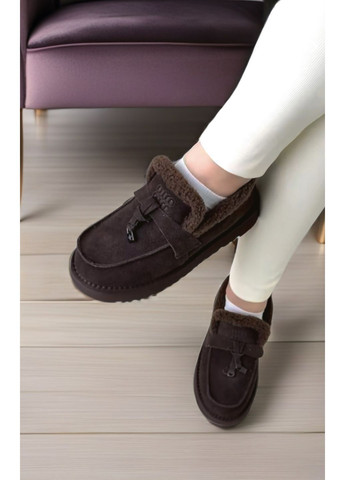 Жіночі угги лофери колір шоколад No Brand (365438335)