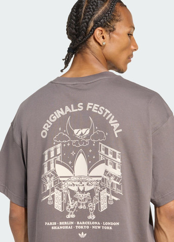 Коричнева футболка street band adidas