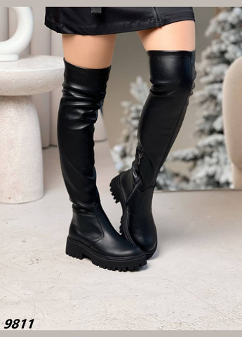 Черные осенние ботфорты Vakko