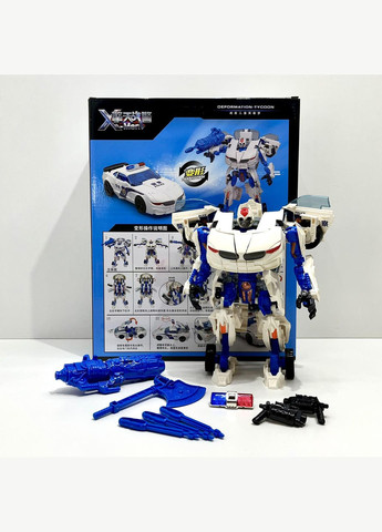 Робот-трансформер машинка 24см з аксесуарами Біло-синій (JJ707A-B-C) No Brand (346133179)