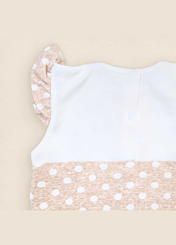 Комбінований демісезонний літній комплект для дівчинки принцеса білий;коричневий Malena