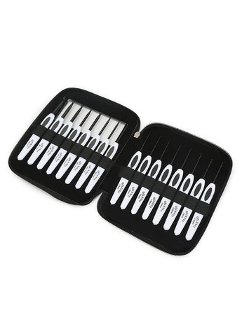 Набор крючков для вязания в косметичке, 16 штук белых крючков, размер 1.0/10.0 мм. Крючков (337341905)