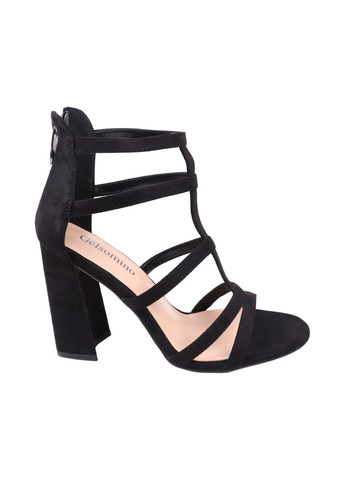 Черные босоножки женские черные на каблуке Gelsomino