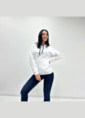 Белый демисезонный однотонный батник с капюшоном Fashion Girl