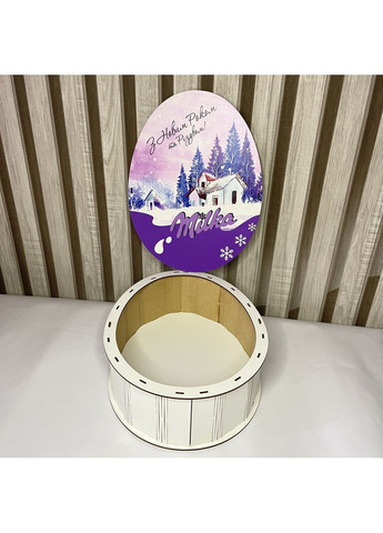 Дерев’яна подарункова коробка Новорічний сюрприз "Milka" – стильна упаковка для солодощів та подарунків No Brand (369148526)