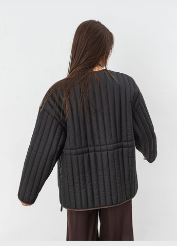 Чорна демісезонна куртка стьобана Romashka Фінляндія