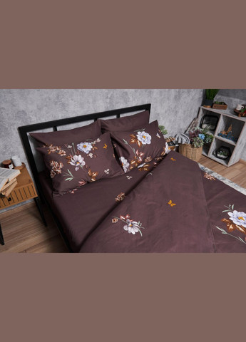 Комплект постельного белья Микросатин Premium «» евро 200х220 наволочки 2х40х60 (MS-820005015) Moon&Star floral mocha (293148392)