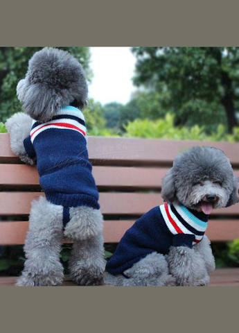 Вязаный акриловый свитер для котов и кошек Pet Style "Синяя с полосами" M No Brand - (323234617)