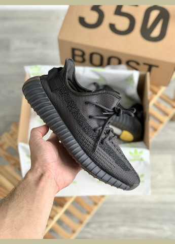 Чорні Осінні кросівки чоловічі і жіночі adidas yeezy boost 350 cinder reflective black | адідас ізі буст 350 рефлективні чорні No Brand
