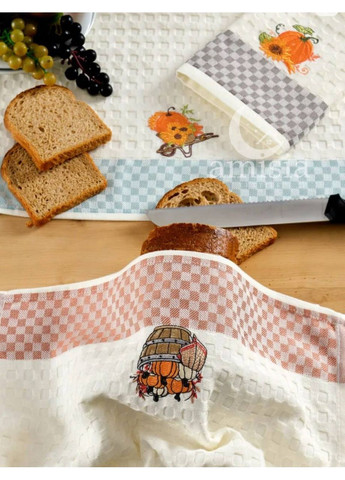 Кухонні вафельні рушники "Гарбуз" No Brand помаранчевий