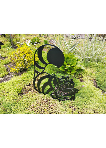 Фигура из металла Чеширский Кот для сада – декоративное садовое украшение, садовый декор из стали No Brand (368896323)