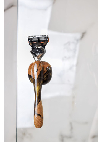 Набор подарочный Станок для бритья Золотой перламутр Коробка со смолой EpoxyWood Ukraine Округла (360898029)