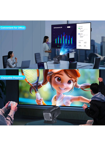 Смарт Проектор 4K Android 11 HD BT5.0 Dual Wi-Fi Домашній кінотеатр Grey Magcubic HY320 (354179030)