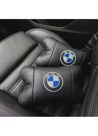 Авто подушки 2шт — набір BMW з натуральної шкіри, на підголівник у машину, Автомобільна подушка БМВ No Brand (400420929)