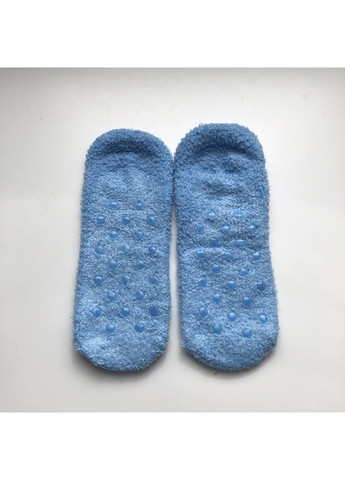 Блакитні новорічні різдвяні тапочки-шкарпетки зі стоперами новорічні (362135708)