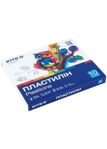 Пластилин, 10 цветов, 200 г. Classic Kite (372818973)