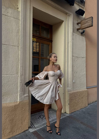 Бежева кежуал сукня N.Family однотонна