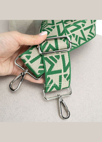 Ремень для сумки текстильный 50 мм R_letters_silver с карабинами зеленый Virginia Conti (292401751)
