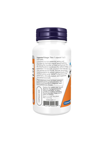 L-Carnitine 500mg - 180 caps Now Foods (369400816)