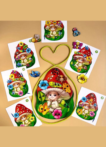 Деревянная шнуровка "Мухоморчик" (ПСД132) PSD132 Ubumblebees (315022868)