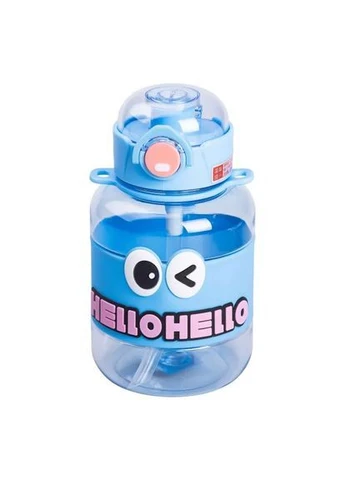 Детская бутылочка для воды HELLO-HELLO 680 мл с ремешком, голубой Yiwu HP-14-46BL No Brand (401718318)