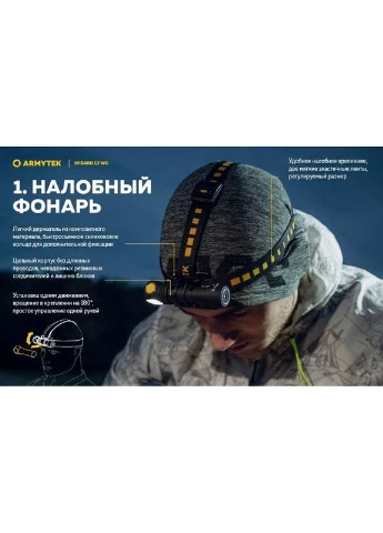 Налобный фонарь Wizard v4 C2 WG Magnet USB, Теплый-зелёный свет Armytek (305389242)