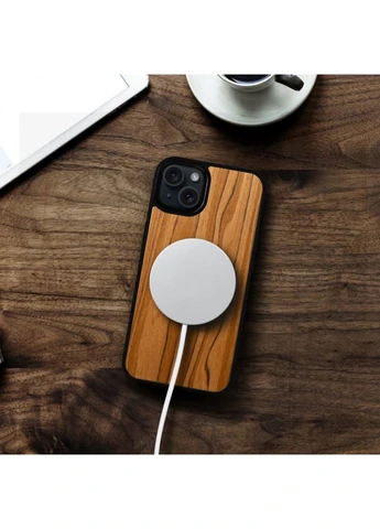Накладка SkinBacker Wood для Apple iPhone 15 Римская оливка (80149) Stenk (375427138)