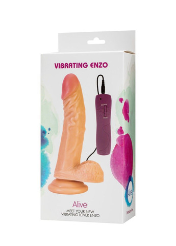 Фаллоимитатор Enzo с вибрацией диаметр 4,3 см. Alive (316254190)