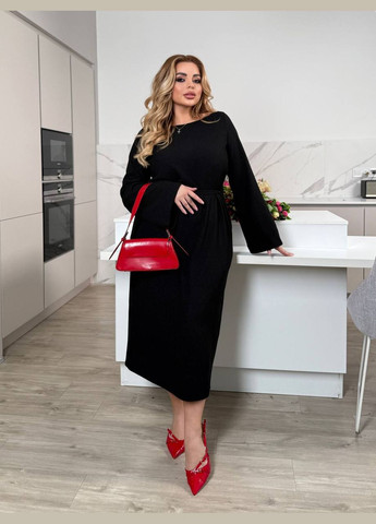 Черное коктейльное, деловое, повседневный, кэжуал, вечернее женское платье силуэтная No Brand