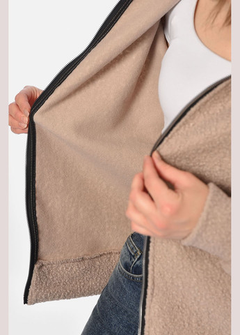 Синій демісезонний кофта тедді на блискавці жіноча кольору мокко пуловер Let's Shop