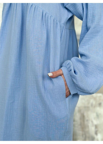 Блакитна повсякденний сукня issa pus 13818 блакитний ISSA PLUS