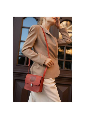 Сумка кросс-боди через плечо из натуральной кожи женская для документов и для телефона маленькая Красный 40147 BlankNote (361970396)