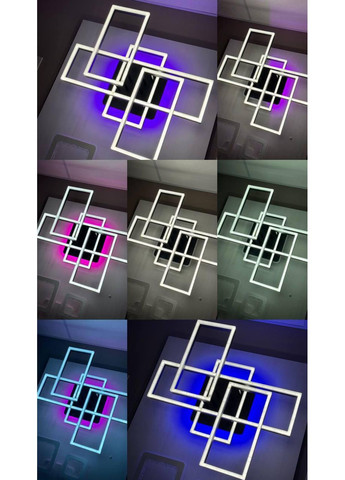 Світильник LED стельовий GENNY RGB 130W 5S BLACK (з пультом) Luminaria (370218915)