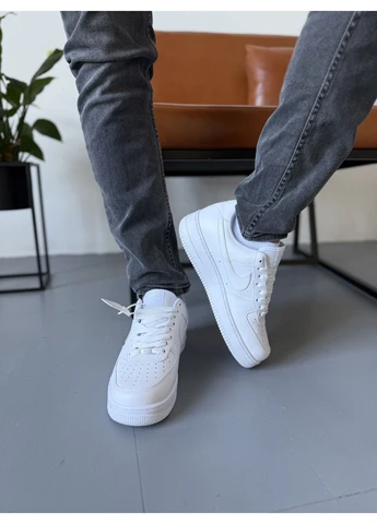 Белые демисезонные кроссовки мужские nike air force 1 low classic white premium найк аир форс 1 белые No Brand