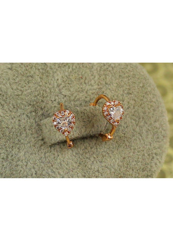 Сережки дитячі сердечко в обідку 1,2 см золотисті love-shopping Xuping Jewelry (354663027)