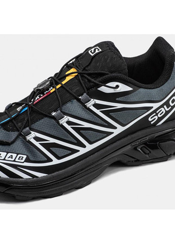 Черные демисезонные кроссовки мужские salomon xt- 6 soft ground black white саломон xt-6 No Brand