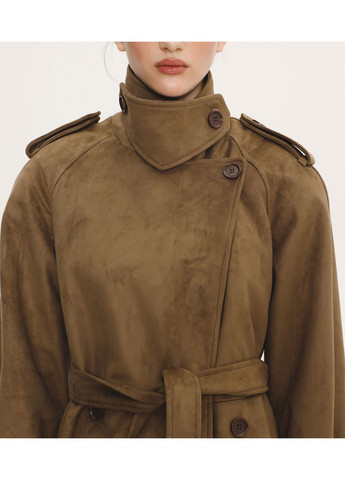 Темно-коричневе демісезонне Тренч максі 739-1 Papaya