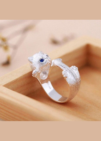 Милое женское кольцо котик с синими глазами размер регулируемый Fashion Jewelry (285110659)