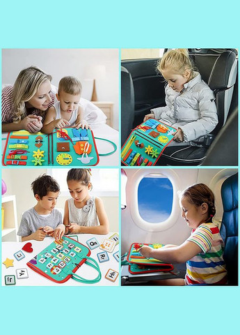 Дитяча розвивальна сумочка 545L Light Blue бізіборд монтессорі-іграшка 9 шт. Lesko (336201075)