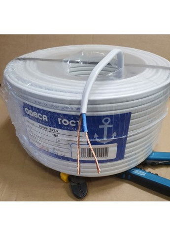 Провід, кабель ШВВП 2х2,5 ЄС Одесса ГОСТ (бухта 100м) Каблекс Україна (365840219)