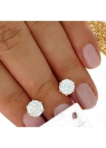 Позолочені Сережки-гвоздики + Кільце р.15, 16, 17, 18, 19, 20. Позолота No Brand (364502951)