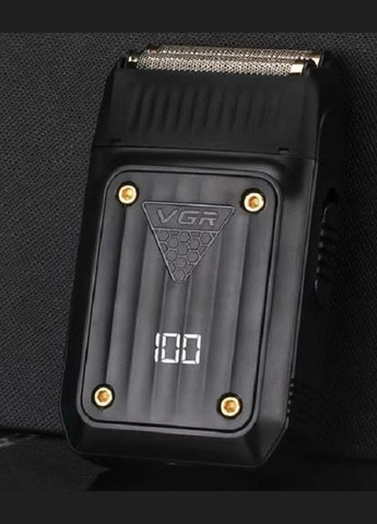 Електробритва акумуляторна з LED-дисплеєм для сухого та вологого гоління чорна (2390000052) VGR V‑363 (345562827)