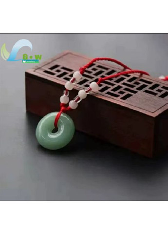 Намисто-пончик кулон талісман намисто з підвіскою з буддійського натурального бірюзового нефриту No Brand (292260699)