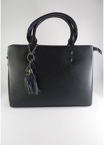 Сумка женская классическая А4 черная с двумя короткими ручками и ремешком на три отделения черная Karlos Marconi (357437598)