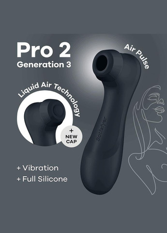 Вібратор із ефектом пульсації Pro 2 Generation 3 чорний Satisfyer (347312899)