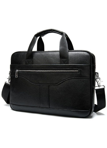 Деловая мужская сумка из зернистой кожи 14886 Черная Vintage (331907914)