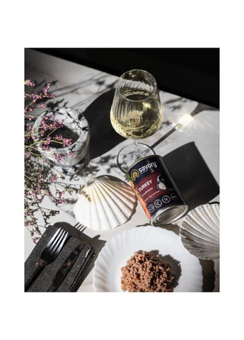 Влажный корм для взрослых собак всех пород, с индейкой, 400 г (*) Savory (322591653)