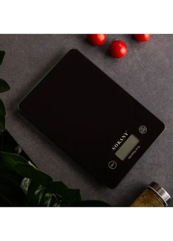Весы для кухни до 5 кг электронные на батарейках Черный Lugi SK-19027B Sokany (369143367)