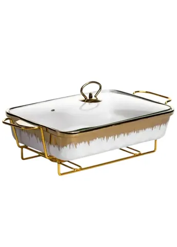 Мармітниця порцелянова 2 л на металевій підставці 40х22.5х15.5 см ML789-15 Yiwu (397331290)
