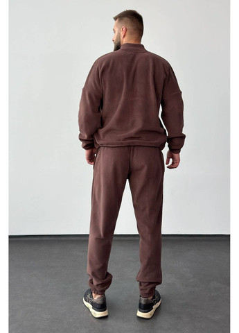 Коричневий демісезонний флісовий спортивний костюм (світшот, штани), колір коричневий Nenka